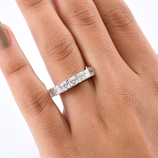 D'Joy Moissanite Band Ring In Rhodium Over Sterling Silver 3.35 Ctw