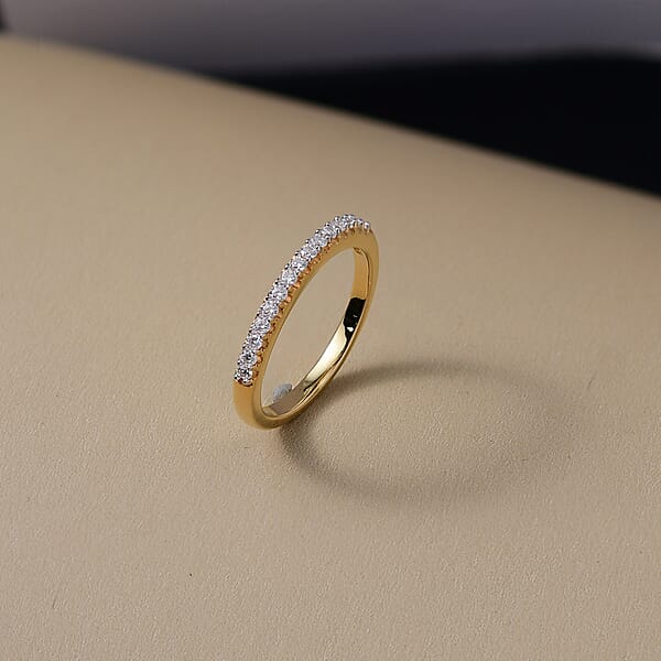 D'Joy Moissanite Ring In 18K Vermeil YG Over Sterling Silver 0.30 Ctw