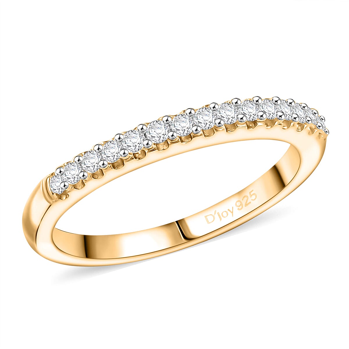D'Joy Moissanite Ring in 18K Vermeil YG Over Sterling Silver 0.30 ctw