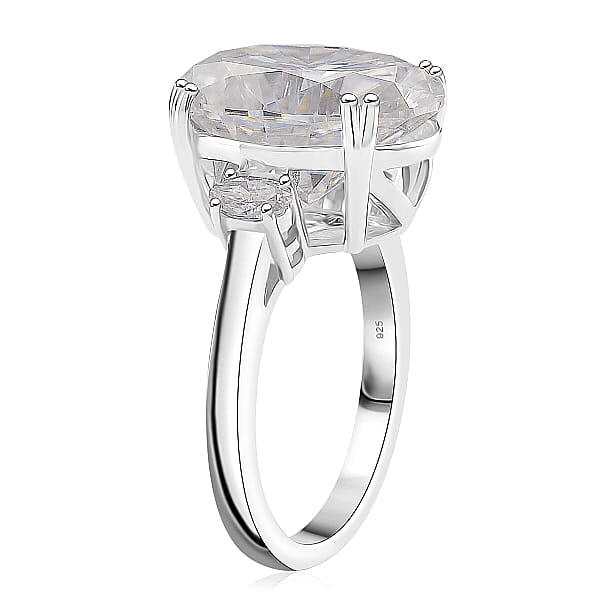 D'Joy Moissanite Ring In Rhodium Over Sterling Silver 10.45 Ctw