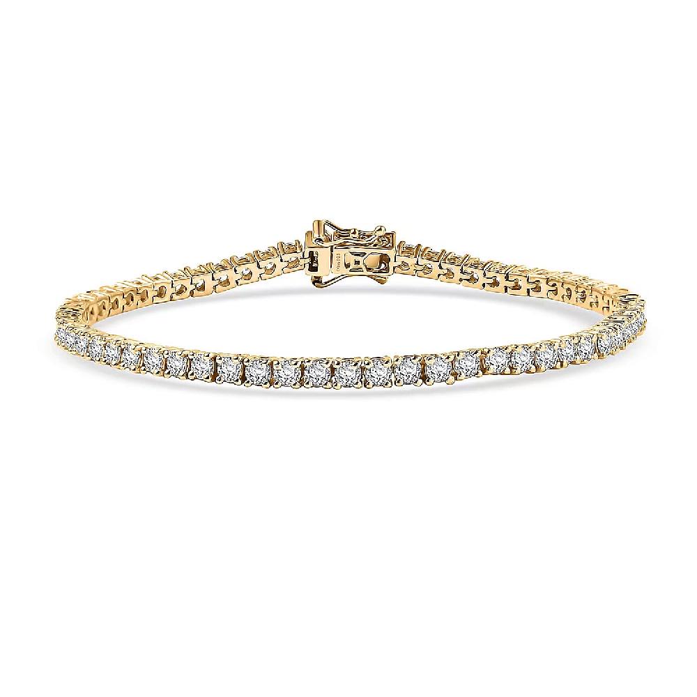 D'Joy Moissanite Tennis Bracelet 6.00 ctw in 18K Vermeil Yellow Gold Over Sterling Silver (8.00 In)