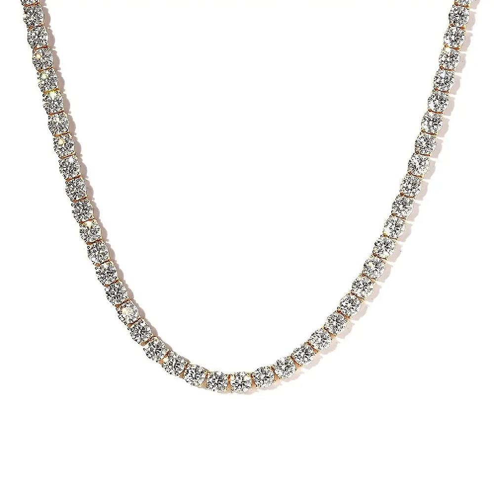 D'Joy Moissanite Tennis Necklace 18 Inches in Vermeil Yellow Gold Over Sterling Silver 37.00 ctw