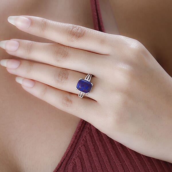 D'Joy Mojave Purple Turquoise 4.25 Ctw Solitaire Ring In Sterling Silver