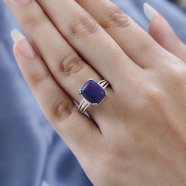 D'Joy Mojave Purple Turquoise 4.25 Ctw Solitaire Ring In Sterling Silver