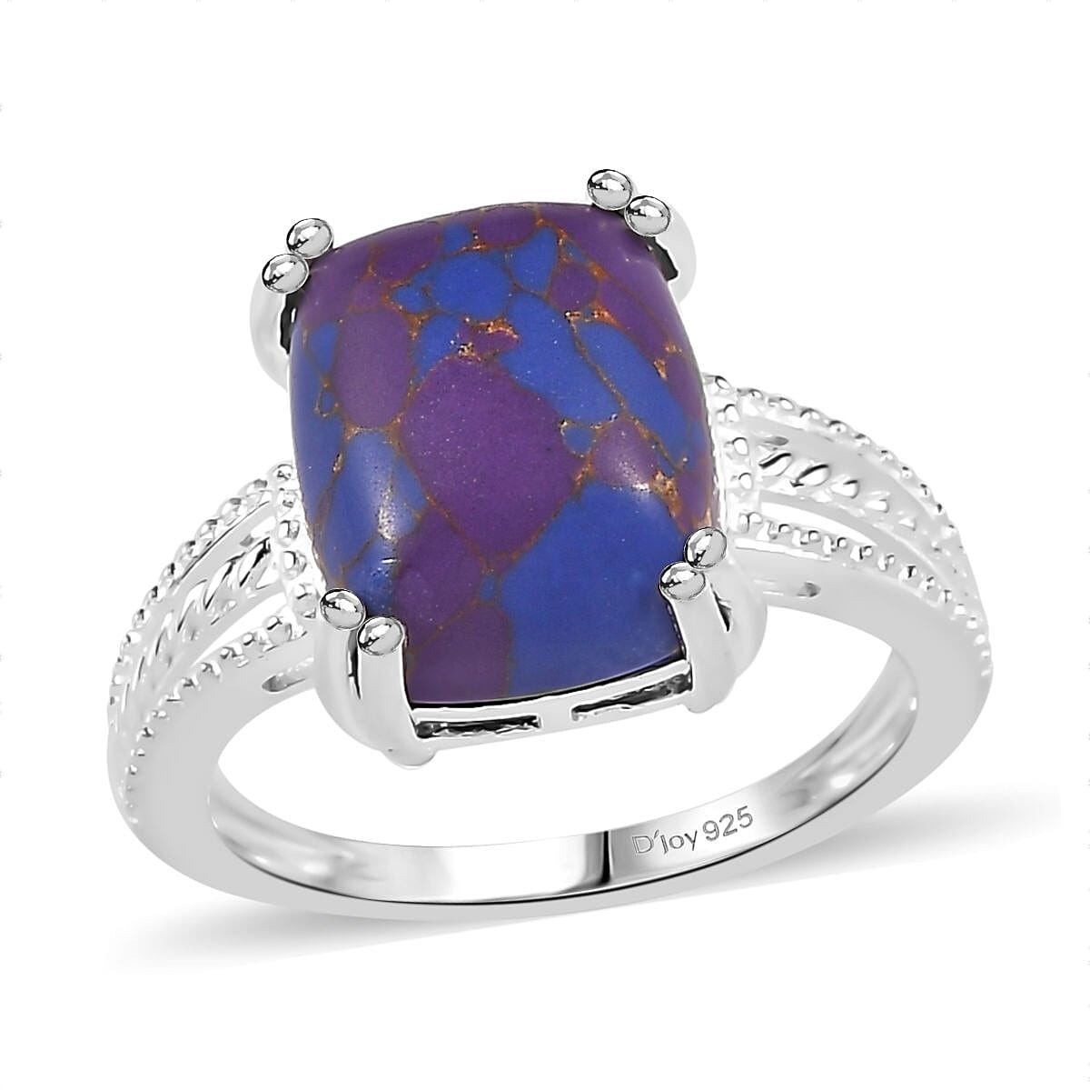 D'Joy Mojave Purple Turquoise 4.25 ctw Solitaire Ring in Sterling Silver