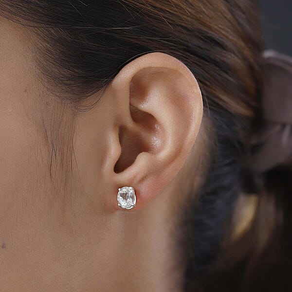 D'Joy Montezuma Prasiolite 2.25 Ctw Solitaire Stud Earrings In Sterling Silver