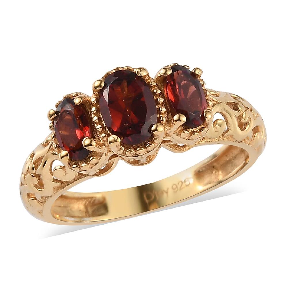 D'Joy Mozambique Garnet Ring in 14K YG Over Sterling Silver 1.10 ctw