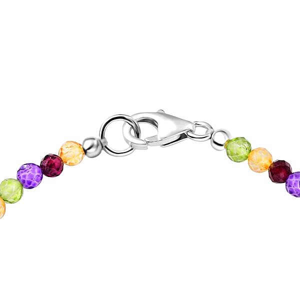 D'Joy Multi Gemstone 15.30 Ctw Bracelet In Sterling Silver (7.25 In)