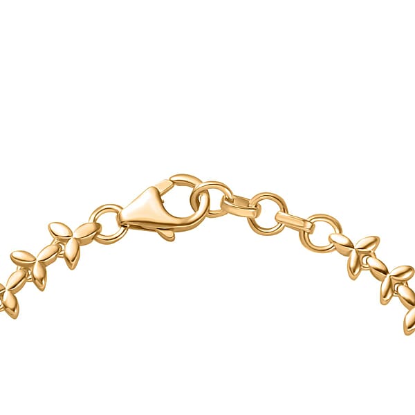D'Joy Multi-Tourmaline 6.00 Ctw Floral Harmony Bracelet In 18K Vermeil Yellow Gold Over Sterling Silver (6.50 In)