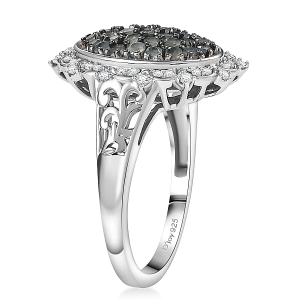 D'Joy Narsipatnam Alexandrite And Moissanite 1.35 Ctw Vine & Bloom Ring In Rhodium Over Sterling Silver