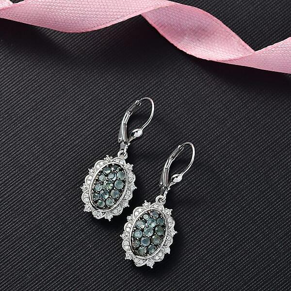 D'Joy Narsipatnam Alexandrite And Moissanite 1.70 Ctw Vine & Bloom Earrings In Rhodium Over Sterling Silver