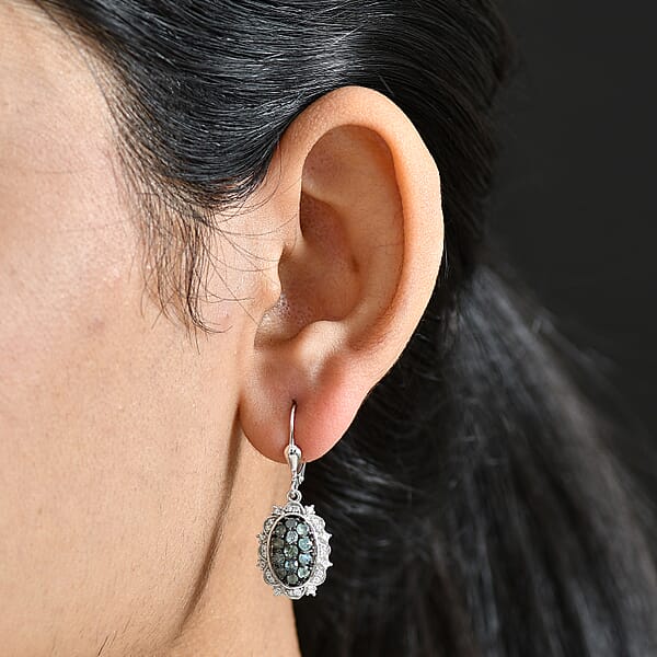 D'Joy Narsipatnam Alexandrite And Moissanite 1.70 Ctw Vine & Bloom Earrings In Rhodium Over Sterling Silver
