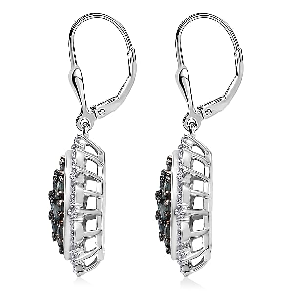 D'Joy Narsipatnam Alexandrite And Moissanite 1.70 Ctw Vine & Bloom Earrings In Rhodium Over Sterling Silver