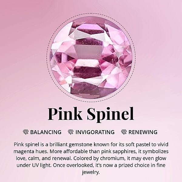 D'Joy Narsipatnam Pink Spinel And Moissanite 2.20 Ctw Royal Bloom Ring In 18K Vermeil Rose Gold Over Sterling Silver