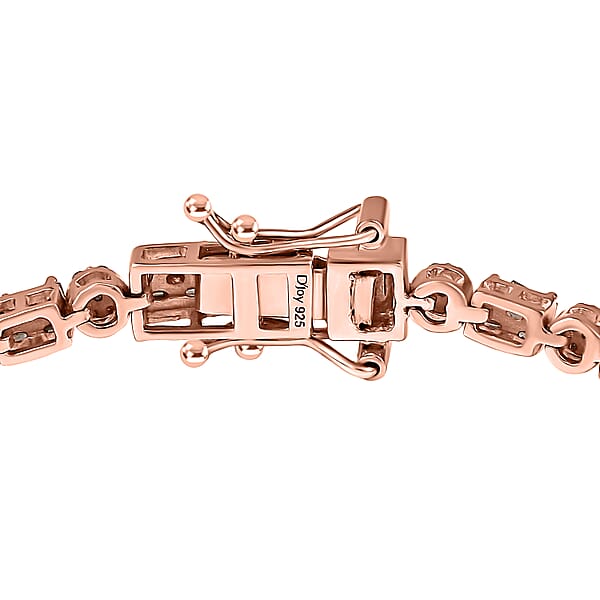 D'Joy Natural Champagne Diamo 2.50 Ctw Art Deco Bracelet In 18K Vermeil Rose Gold Over Sterling Si (7.25 In)
