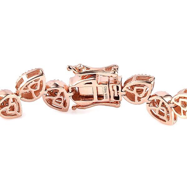 D'Joy Natural Champagne Diamond 2.00 Ctw Bracelet In Vermeil Rose Gold Over Sterling Silver (7.25 In)