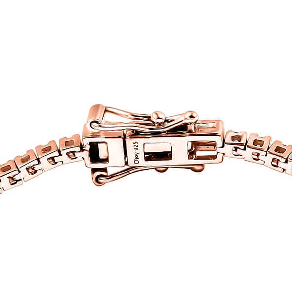 D'Joy Natural Champagne Diamond 2.00 Ctw Tennis Bracelet In 18K Vermeil Rose Gold Over Sterling Silver (7.25 In)