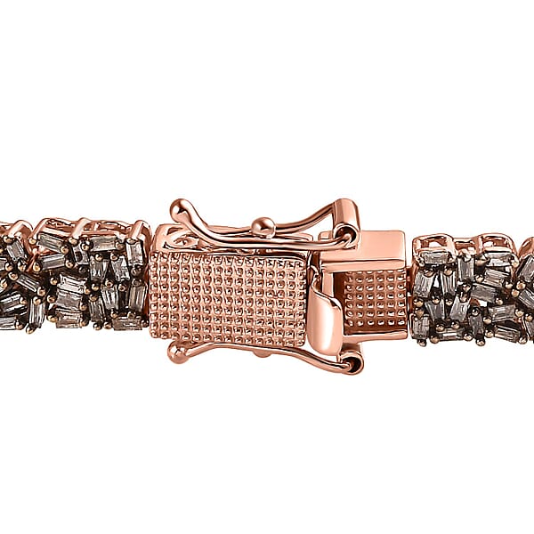 D'Joy Natural Champagne Diamond 5.00 Ctw Bracelet In 18K Vermeil Rose Gold Over Sterling Silver (7.25 In)