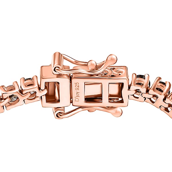 D'Joy Natural Champagne Diamond 5.00 Ctw Tennis Bracelet In Vermeil Rose Gold Over Sterling Silver (6.50 In)