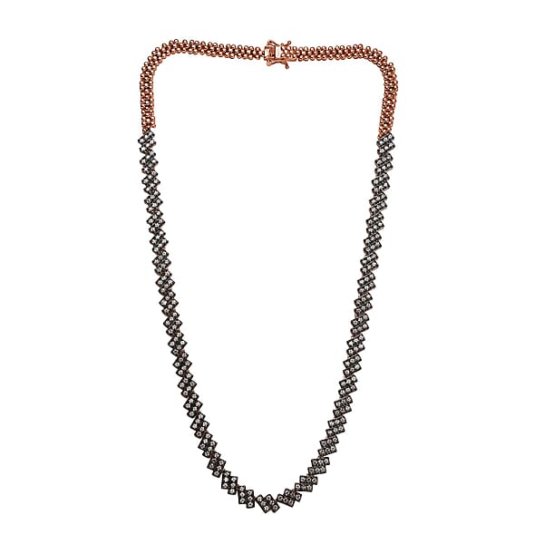 D'Joy Natural Champagne Zircon 12.30 Ctw Necklace 18 Inches In 18K Vermeil Rose Gold Over Sterling Silver