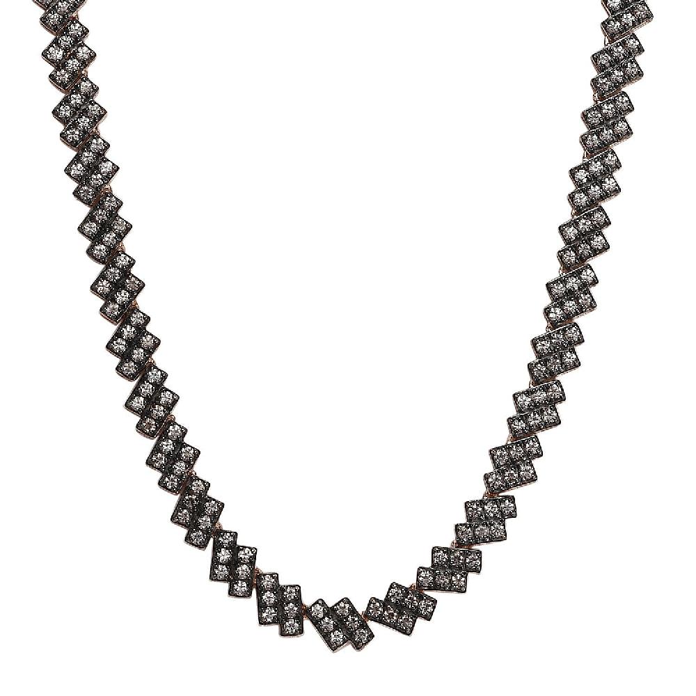 D'Joy Natural Champagne Zircon 12.30 ctw Necklace 18 Inches in 18K Vermeil Rose Gold Over Sterling Silver