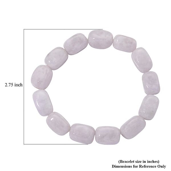 D'Joy Natural Jade 200.00 Ctw Cushion Beaded Stretch Bracelet (6.50-7.0In)