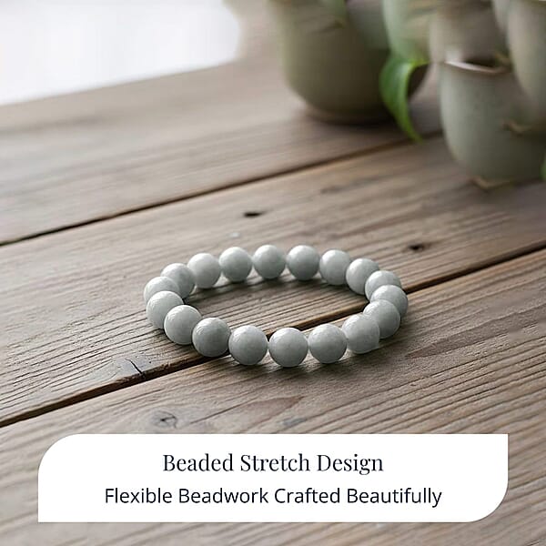 D'Joy Natural Jade 320.00 Ctw Round Beaded Stretch Bracelet (6.50-7.0In)