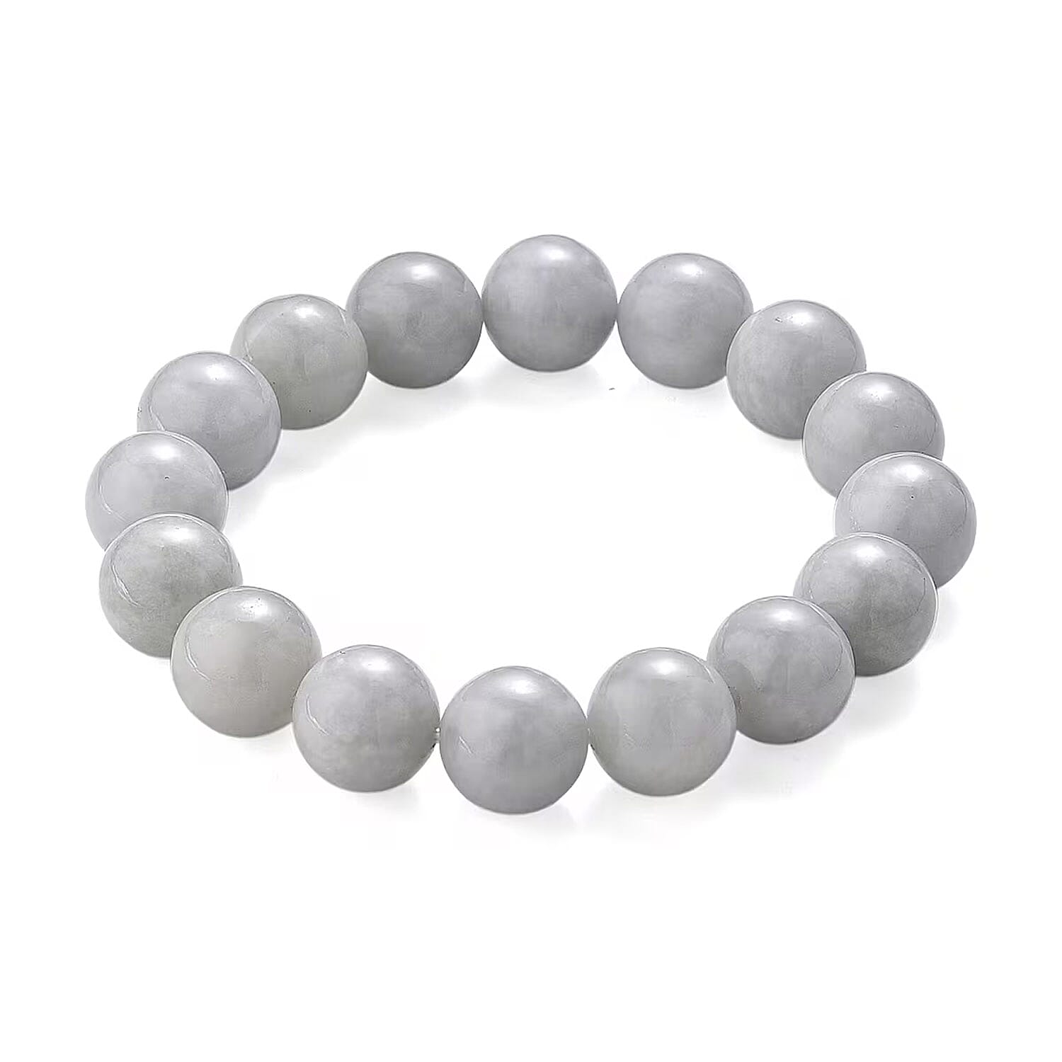 D'Joy Natural Jade 320.00 ctw Round Beaded Stretch Bracelet (6.50-7.0In)