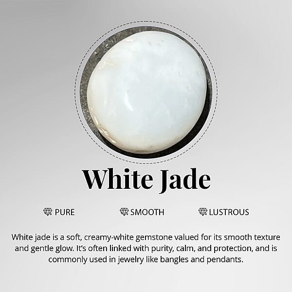 D'Joy Natural Jade 500.00 Ctw Cushion Beaded Necklace In Rhodium Over Sterling Silver 20 Inches