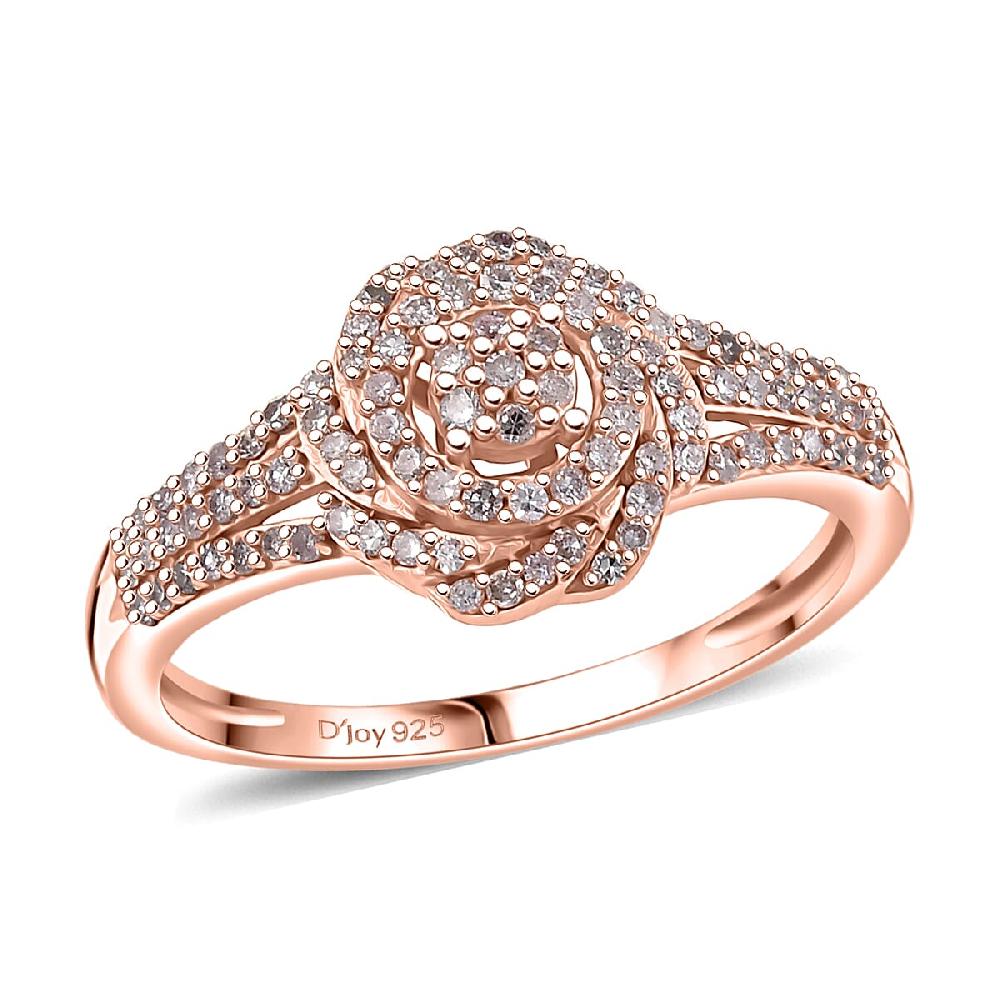 D'Joy Natural Pink Diamond I3 0.33 ctw Ring in 18K Vermeil Rose Gold Over Sterling Silver