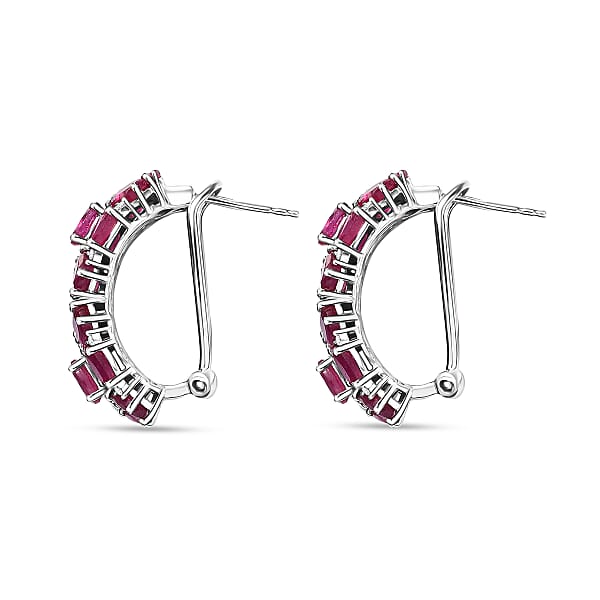 D'Joy Niassa Ruby White Zircon Art Deco Earrings In Rhodium Over Sterling Silver 13.25 Ctw