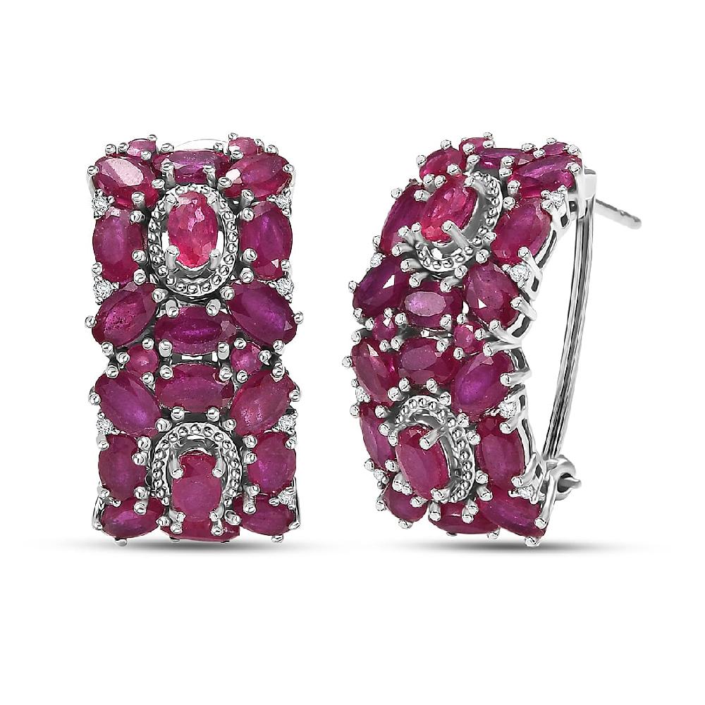 D'Joy Niassa Ruby White Zircon Art Deco Earrings in Rhodium Over Sterling Silver 13.25 ctw