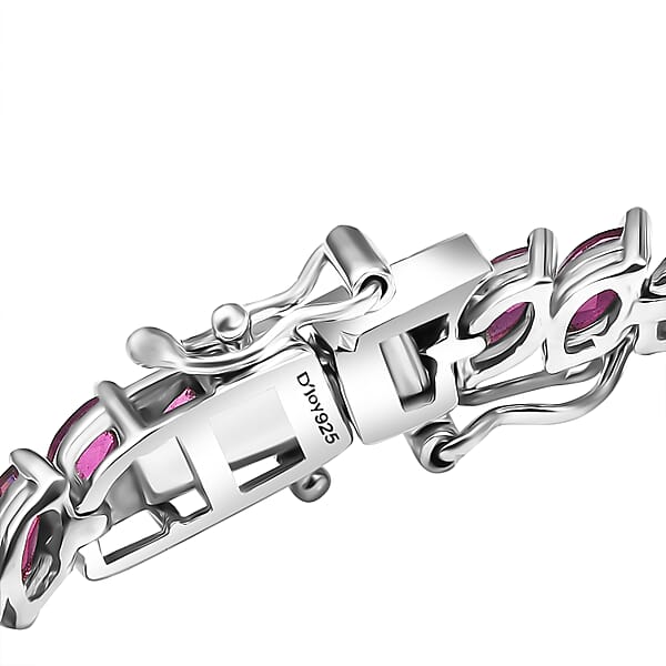 D'Joy Orissa Rhodolite Garnet 9.10 Ctw Vine Bracelet In Rhodium Over Sterling Silver (6.50 In)