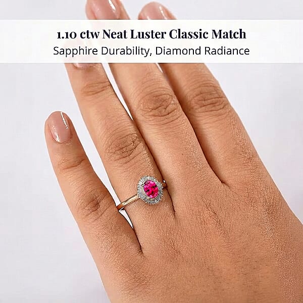 D'Joy Ouro Fino Rubellite And Diamond Ring In 18K Vermeil Rose Gold Over Sterling Silver 1.00 Ctw
