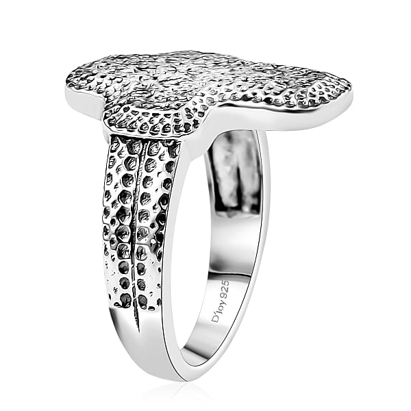 D'Joy Passport To Israel Artisan Crafted Cross Ring In Sterling Silver 5 Grams