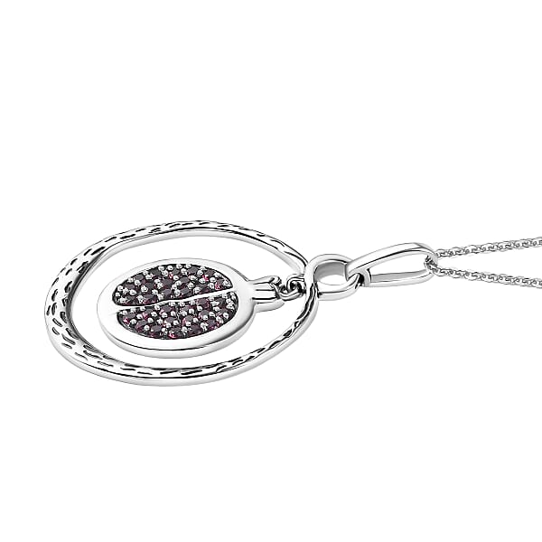 D'Joy Passport To Israel Artisan Crafted Orissa Rhodolite Garnet 1.40 Ctw Pendant Necklace In Sterling Silver 20 Inches