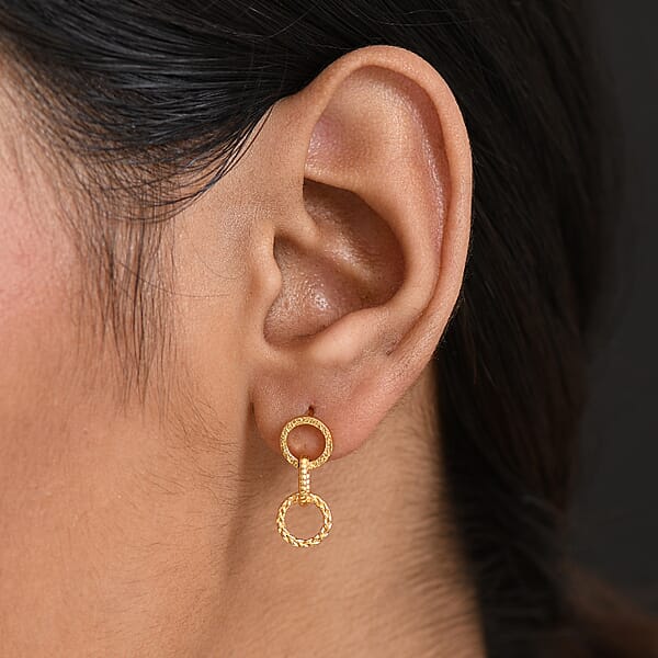 D'Joy Passport To Israel Earrings In 18K Vermeil Yellow Over Sterling Silver 2.35 Grams
