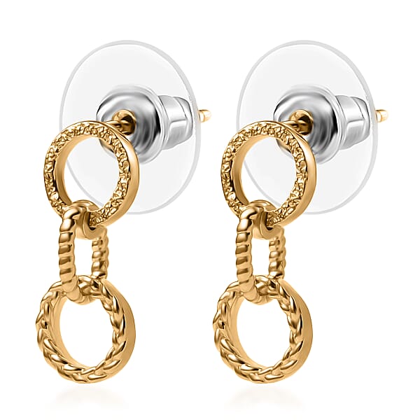 D'Joy Passport To Israel Earrings In 18K Vermeil Yellow Over Sterling Silver 2.35 Grams