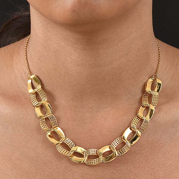 D'Joy Passport To Turkey Fancy Necklace In 18K Vermeil Yellow Gold Over Sterling Silver 19 Grams 18 Inches