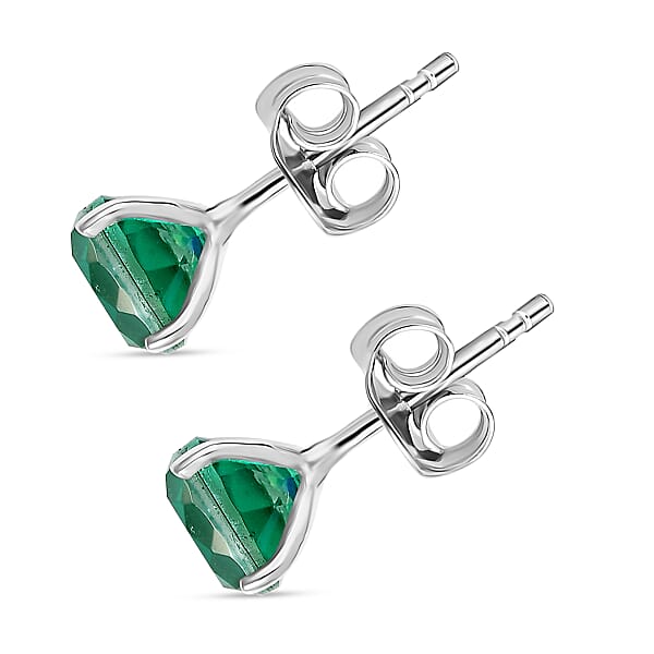D'Joy Peacock Quartz (Triplet) 2.90 Ctw Earrings In Sterling Silver