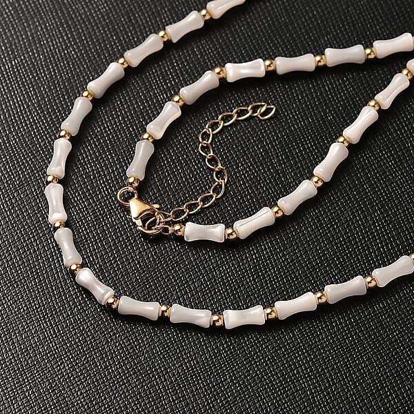 D'Joy Pearl Necklace 20 Inches In 18K Vermeil Yellow Gold Over Sterling Silver