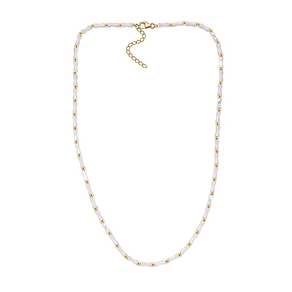 D'Joy Pearl Necklace 20 Inches In 18K Vermeil Yellow Gold Over Sterling Silver