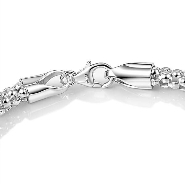 D'Joy Popcorn Bead Chain Bracelet In Sterling Silver (7.25 In) 8.90 Grams