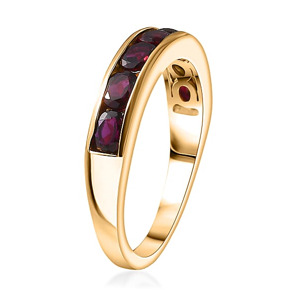 D'Joy Premium Anthill Garnet 1.50 Ctw Eternal Love Ring In 18K Vermeil Yellow Gold Over Sterling Silver (Del. In 5-7 Days)
