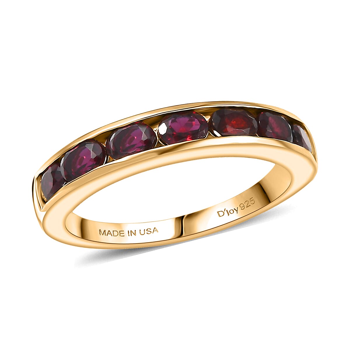 D'Joy Premium Anthill Garnet 1.50 ctw Eternal Love Ring in 18K Vermeil Yellow Gold Over Sterling Silver (Del. in 5-7 Days)