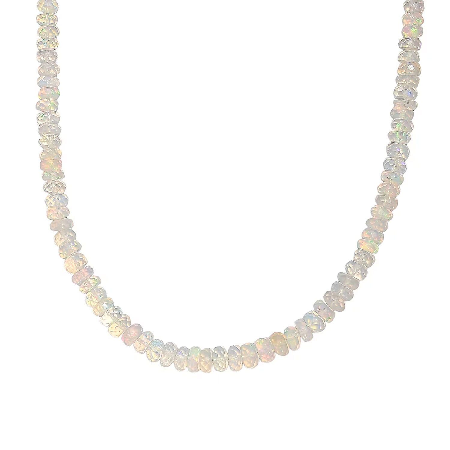 D'Joy Premium Ethiopian Welo Opal 50.00 ctw Beaded Graduated Necklace in 18K Vermeil Yellow Gold Over Sterling Silver 18-20 Inches