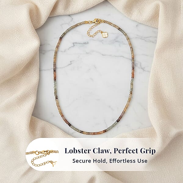 D'Joy Premium Golden Zircon 85.00 Ctw Beaded Necklace In 18K Vermeil Yellow Gold Over Sterling Silver 18-20 Inches