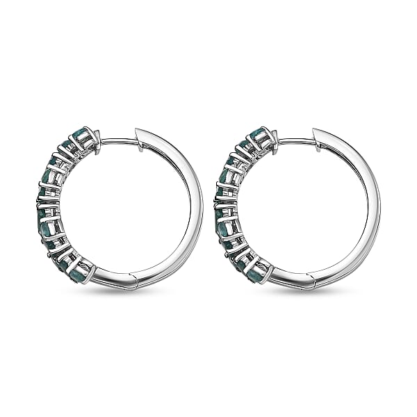 D'Joy Premium Grandidierite 2.50 Ctw Art Deco Earrings In Rhodium Over Sterling Silver