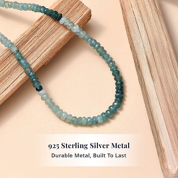 D'Joy Premium Grandidierite 58.00 Ctw Beaded Necklace In 18K Vermeil Yellow Gold Over Sterling Silver 18-20 Inches