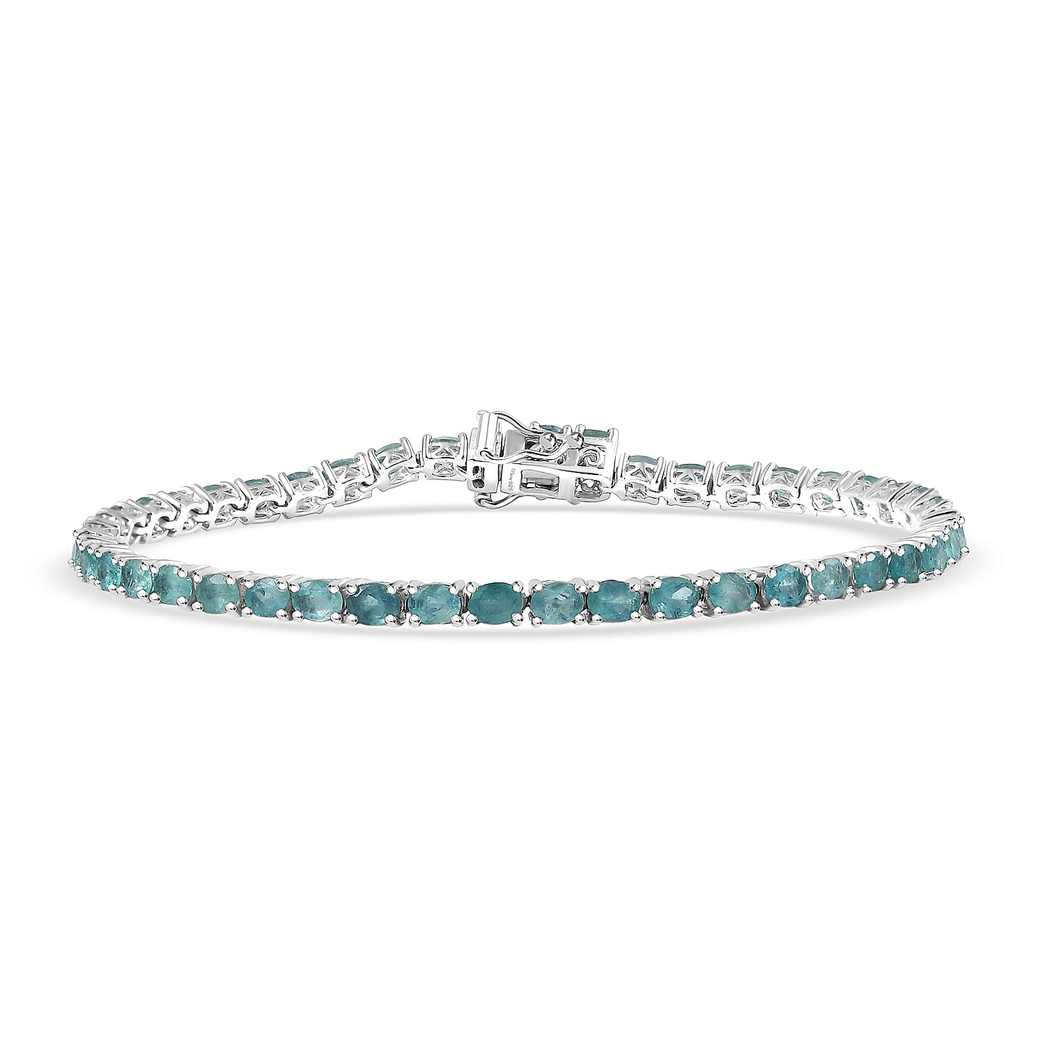D'Joy Premium Grandidierite 8.25 ctw Tennis Bracelet in Rhodium Over Sterling Silver (8.00 In)